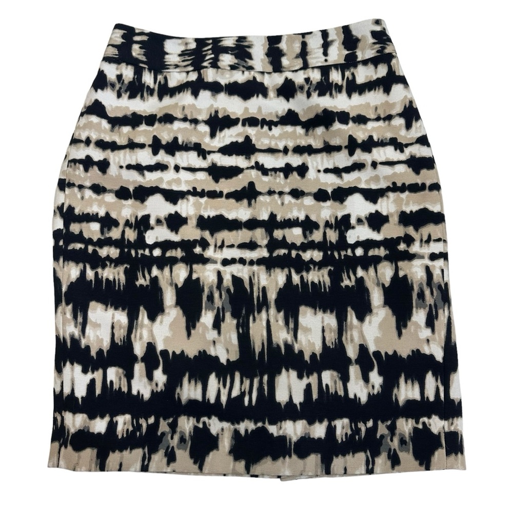 Ann Taylor Abstract Animal Print Pencil Skirt Size 0 Office Siren Career Work